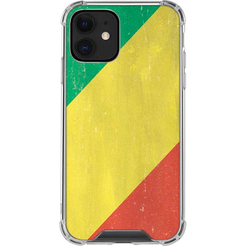 Republic of the Congo Flag Distressed iPhone 12 Clear Case
